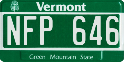 VT license plate NFP646
