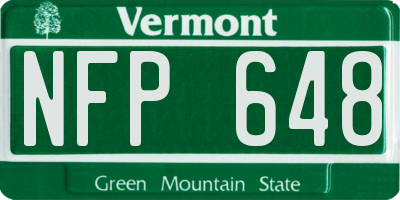 VT license plate NFP648