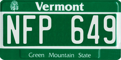 VT license plate NFP649