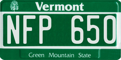 VT license plate NFP650