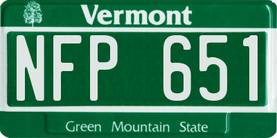 VT license plate NFP651