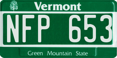 VT license plate NFP653
