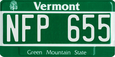 VT license plate NFP655