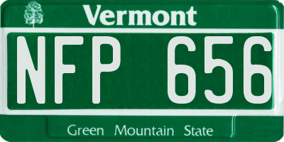 VT license plate NFP656