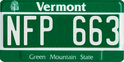 VT license plate NFP663