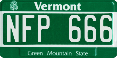 VT license plate NFP666