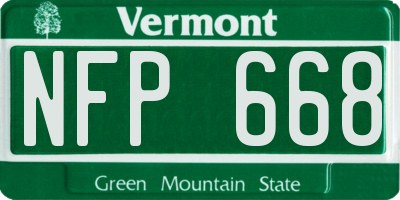VT license plate NFP668