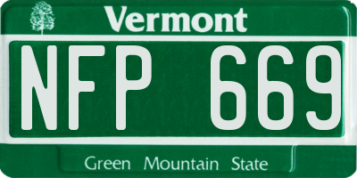 VT license plate NFP669