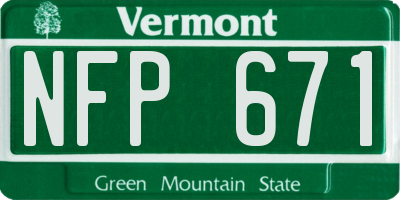 VT license plate NFP671