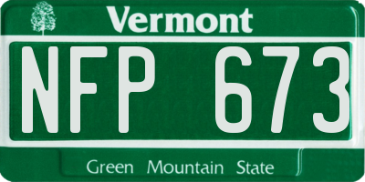 VT license plate NFP673
