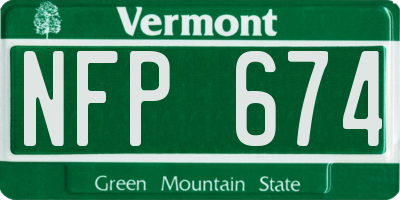 VT license plate NFP674