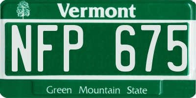 VT license plate NFP675