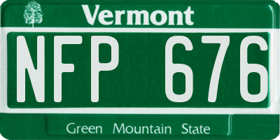 VT license plate NFP676