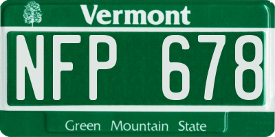 VT license plate NFP678