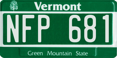 VT license plate NFP681
