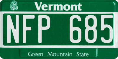 VT license plate NFP685