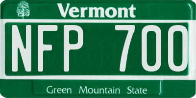 VT license plate NFP700