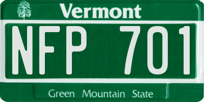 VT license plate NFP701