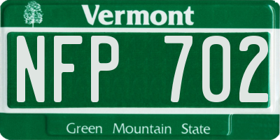 VT license plate NFP702