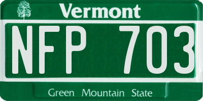 VT license plate NFP703