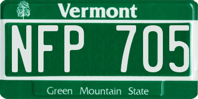 VT license plate NFP705