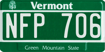 VT license plate NFP706