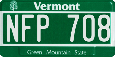VT license plate NFP708