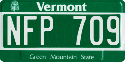 VT license plate NFP709