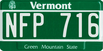 VT license plate NFP716