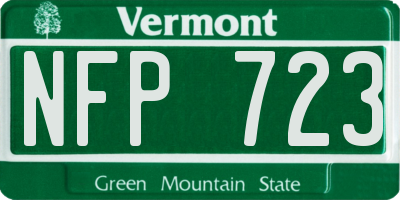 VT license plate NFP723