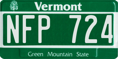 VT license plate NFP724