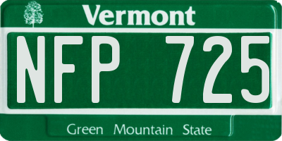 VT license plate NFP725
