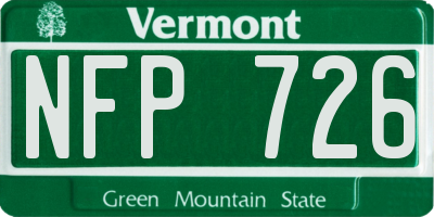 VT license plate NFP726
