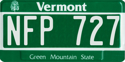 VT license plate NFP727