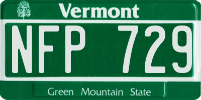 VT license plate NFP729