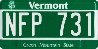 VT license plate NFP731