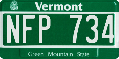 VT license plate NFP734