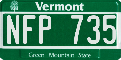 VT license plate NFP735