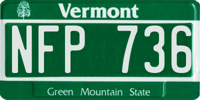 VT license plate NFP736