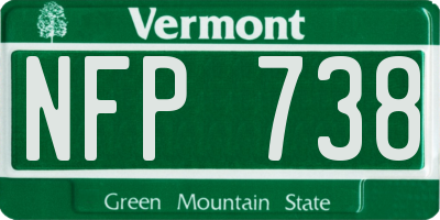 VT license plate NFP738