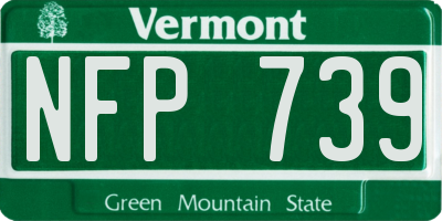 VT license plate NFP739