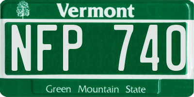 VT license plate NFP740