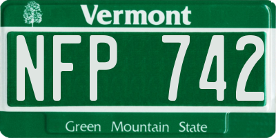 VT license plate NFP742