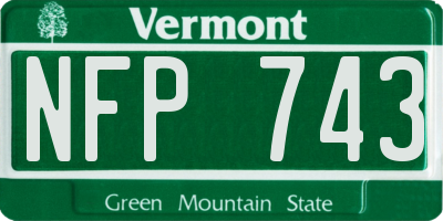 VT license plate NFP743