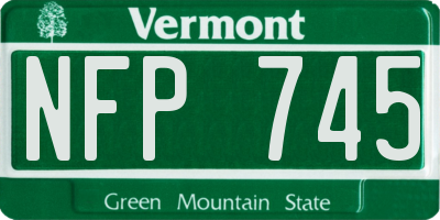 VT license plate NFP745