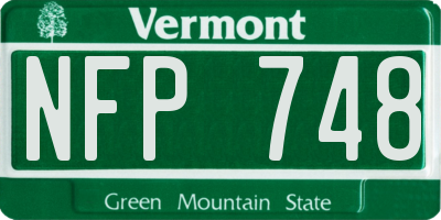 VT license plate NFP748