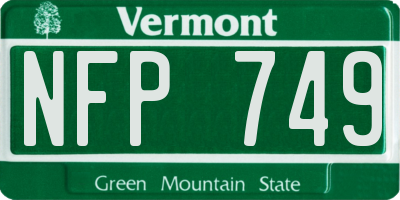 VT license plate NFP749