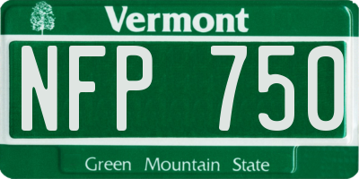 VT license plate NFP750