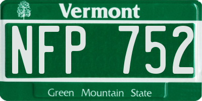 VT license plate NFP752
