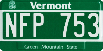 VT license plate NFP753
